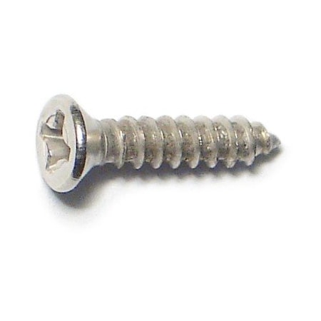 Midwest Fastener Wood Screw, #5, 5/8 in, Nickel Steel Flat Head Phillips Drive, 50 PK 79322